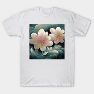 Traditional Japanese Flowers Painting Canvas #1 T-Shirt